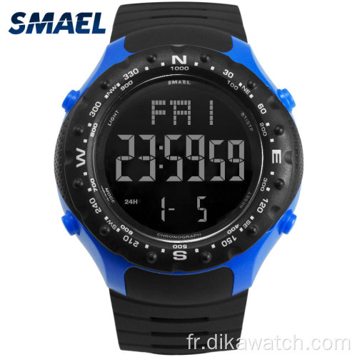 SMAEL Montres de sport pour hommes Compte à rebours Double Time